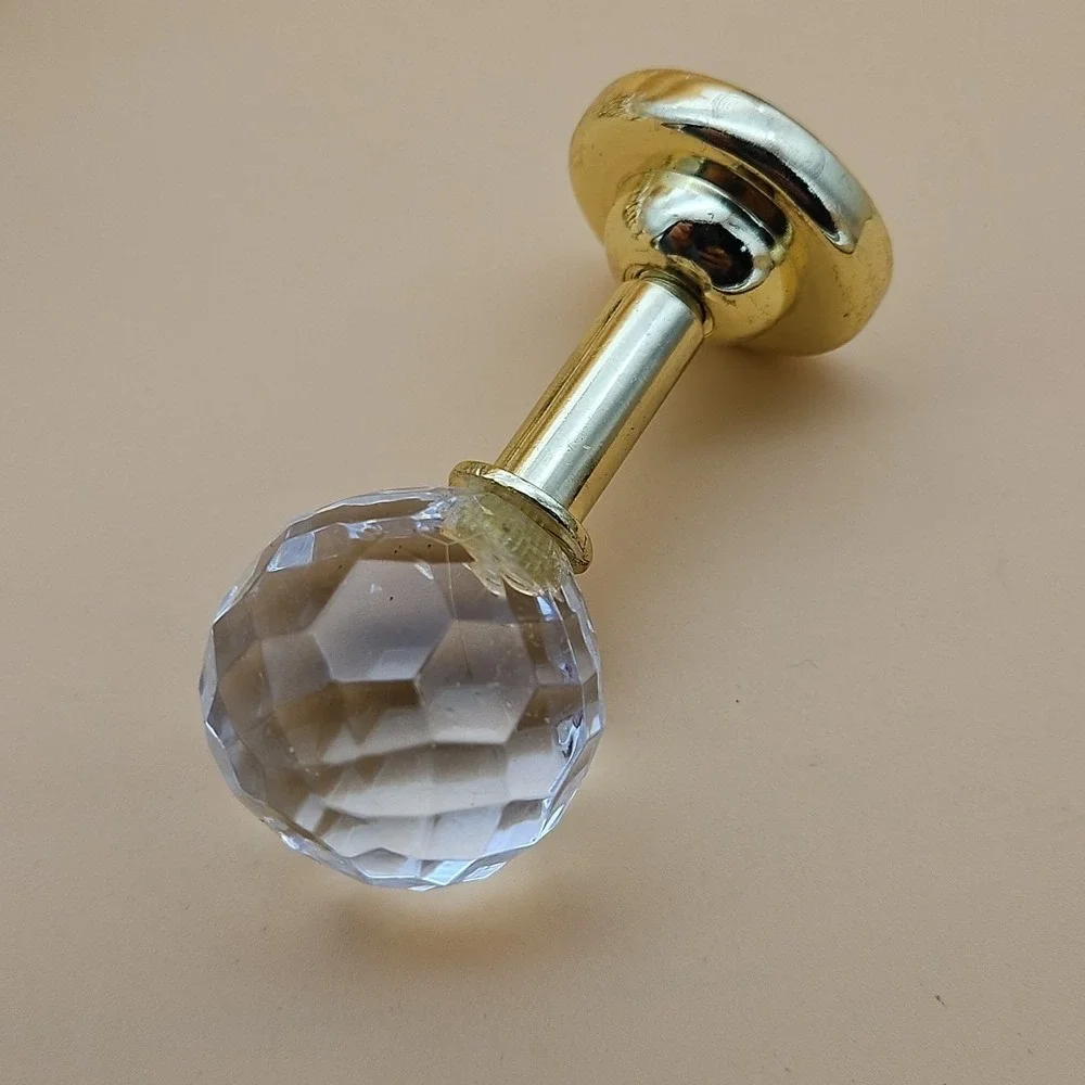 Lot Of 11 Vintage Crystal‎ Ball Drawer Pulls Gold Kitchen Cabinet Hardware